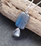 Sterling silver pebble and labradorite pendant necklace