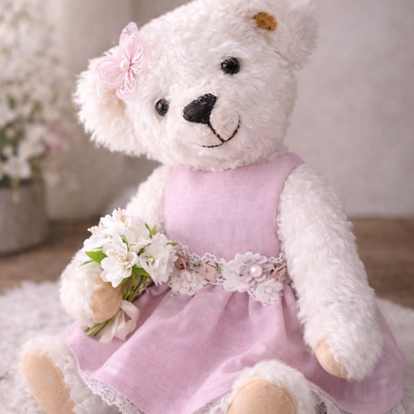 Missy Daisy Hand-sewn Mohair Teddy Bear