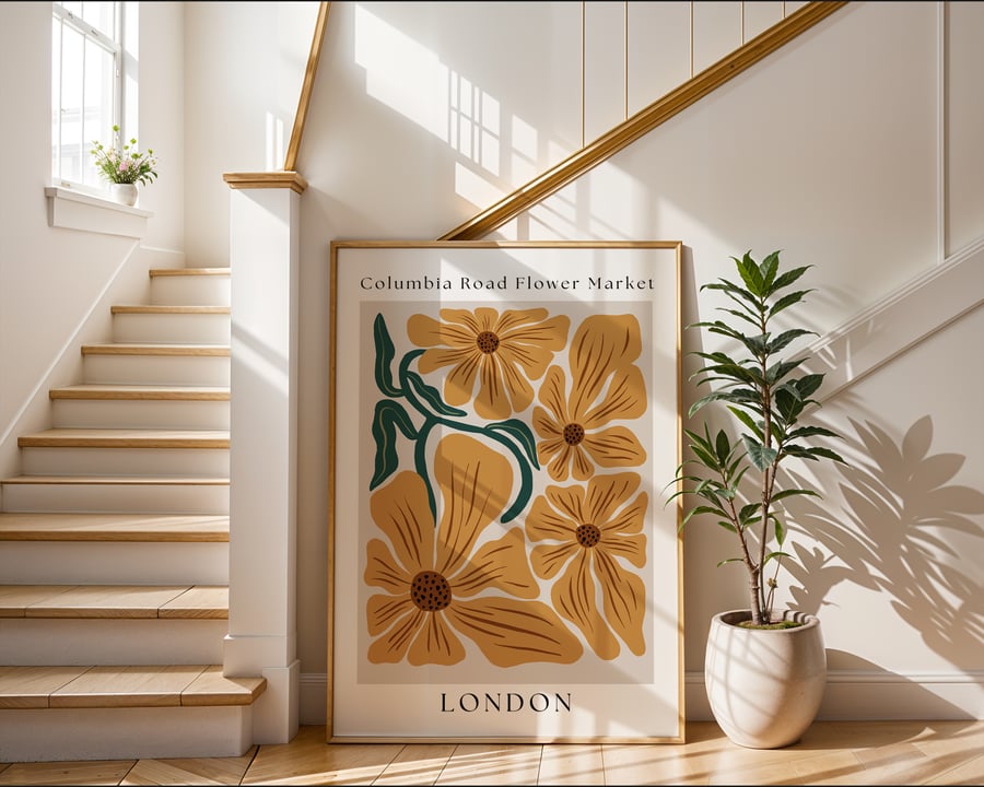 Columbia Road Flower Market - Abstract Flower Boho Wall Print