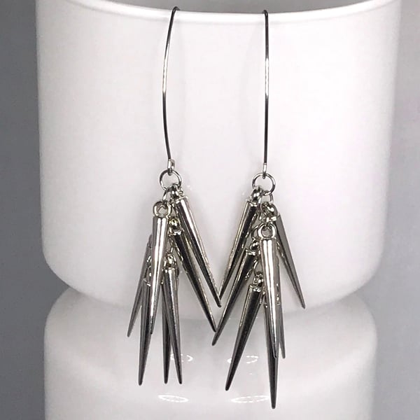 SPIKE EARRINGS silver resin y2k 90's vibe festival rave