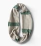 Ecru Infinity Scarf with Green ticking stripe - Image 1