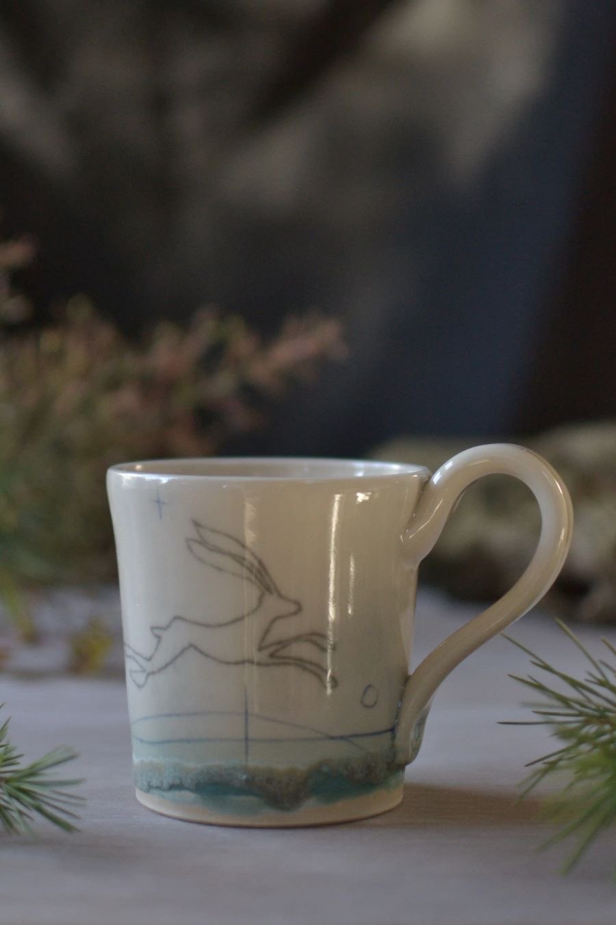 Ceramic handmade Mug -  Hare