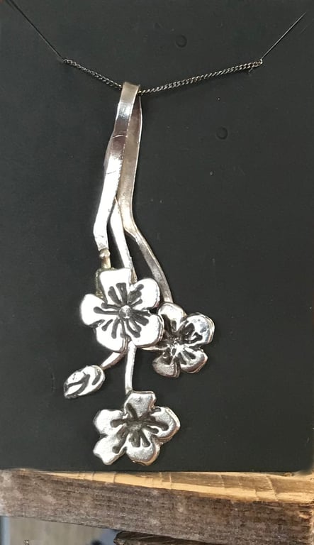 Cherry Blossom Silver Pendant