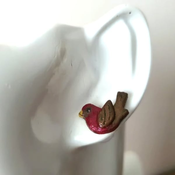 Cute Little Robin Stud Earrings