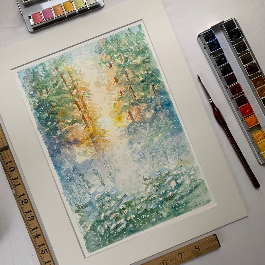 Morning in the forest - Original watercolour painting