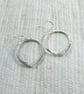 Earrings, Sterling Silver Hoops with Moonstone Gemstones - Image 3
