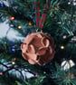 Leather christmas bauble - brown