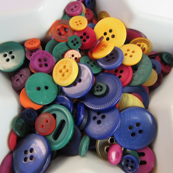 50g Mixed Bright Craft Buttons