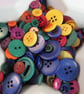 50g Mixed Bright Craft Buttons - Image 1