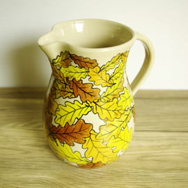 Large Jug - Autumn Colours Oak Leaves