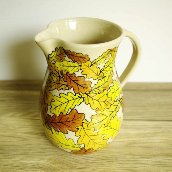 Large Jug - Autumn Colours Oak Leaves