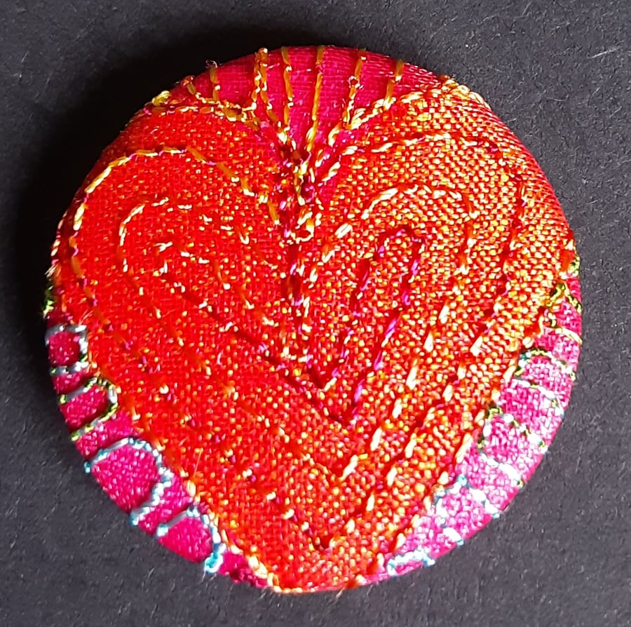 Seconds Sunday Buttons 1 inch button Hand Dyed Silks and Cottons