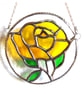 Rose Ring Suncatcher Stained Glass Yellow Handmade Gift Flower - Image 5