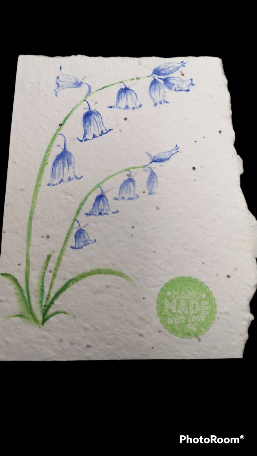 Bluebell watercolour painting on wildflower seed paper 