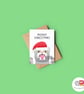 Cat Christmas Card, A6 Christmas Card, Cute Animal Christmas Card