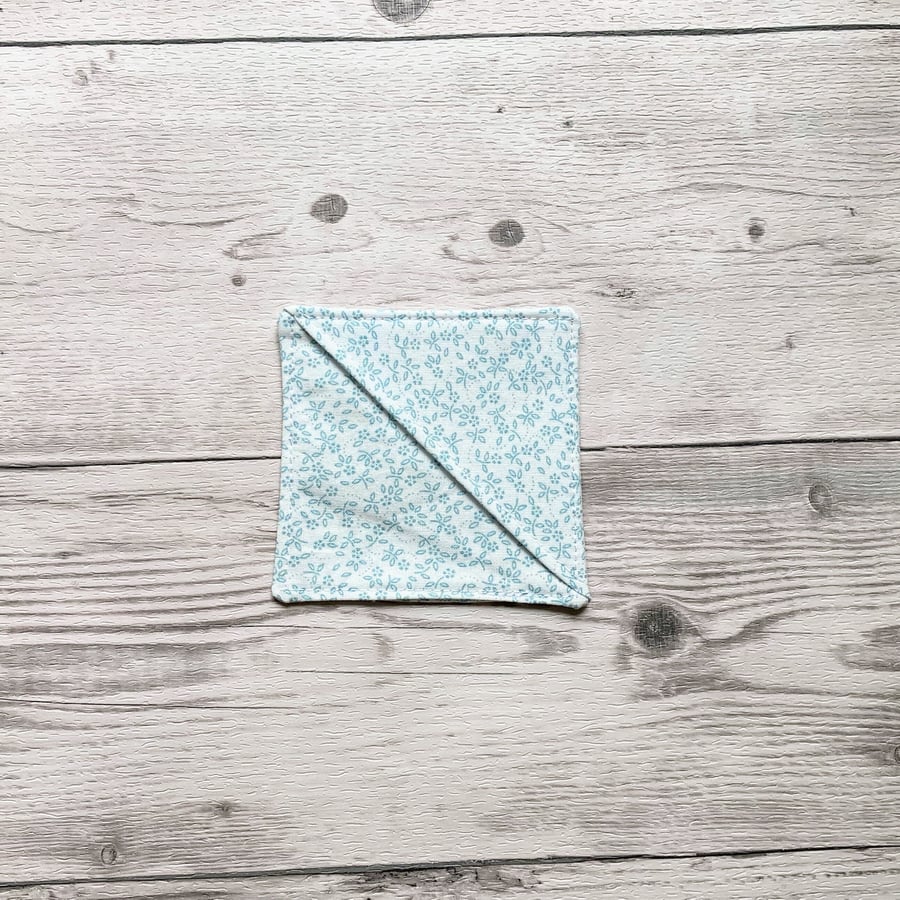 Ivory ditsy floral cotton fabric corner bookmark. Book lovers gift. 