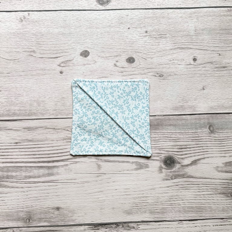 Ivory ditsy floral cotton fabric corner bookmark. Book lovers gift. 