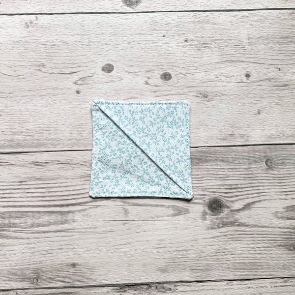 Ivory ditsy floral cotton fabric corner bookmark. Book lovers gift. 