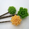 Green & Yellow Set Bobby Pins 