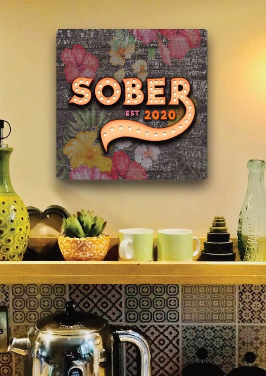 Custom Wall Art, sober anniversary gift , Custom sobriety gift for women, soberv