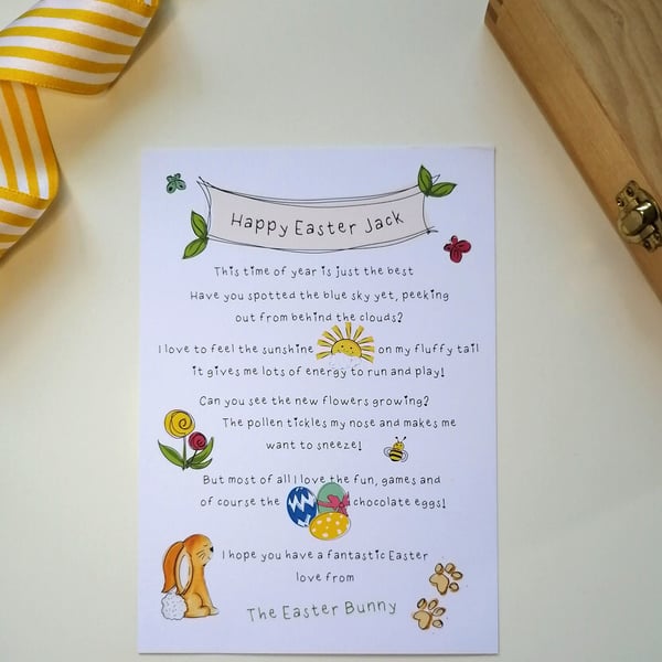 Easter Bunny letter, personalised letter from the Easter Bunny