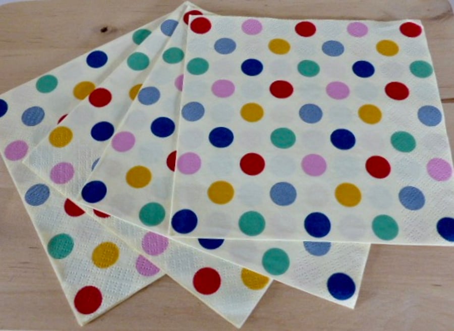 Coloured Spots Paper Napkins