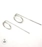 Open Circle Earrings Hammer Textured Hand Forged 925 Sterling Silver  - Image 5
