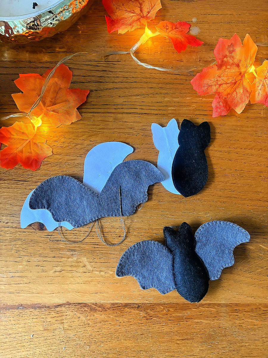 Make Your Own felt Bat decoration Kit. Sewing pattern