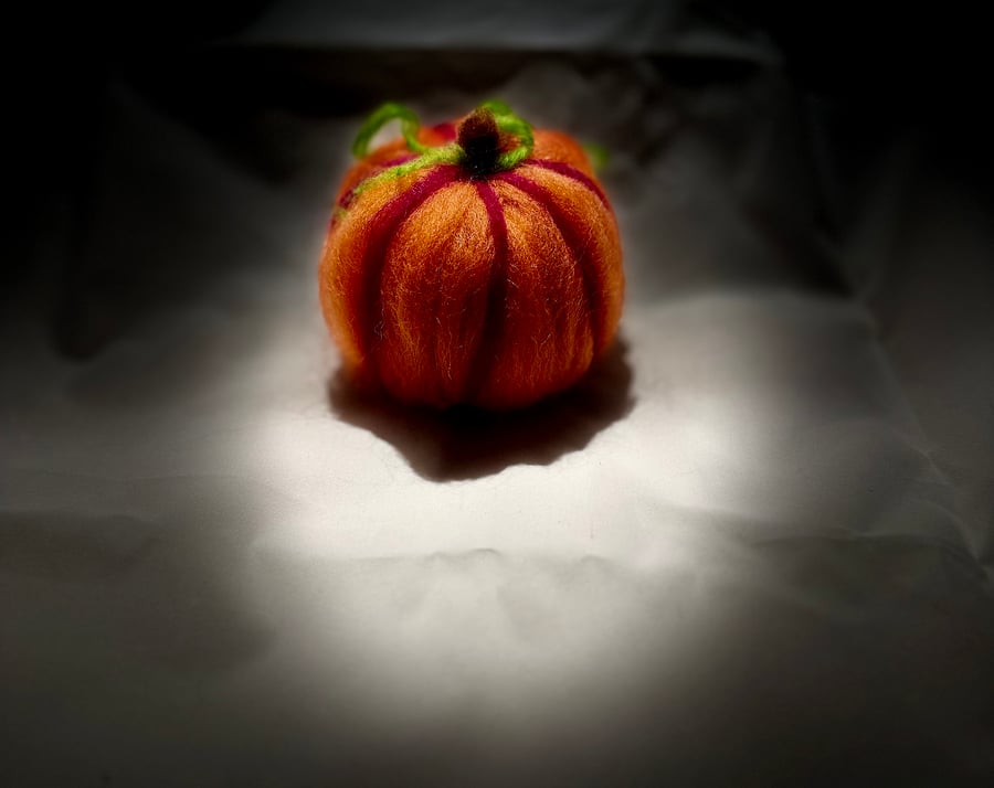 Orange Felted Pumpkin Decoration