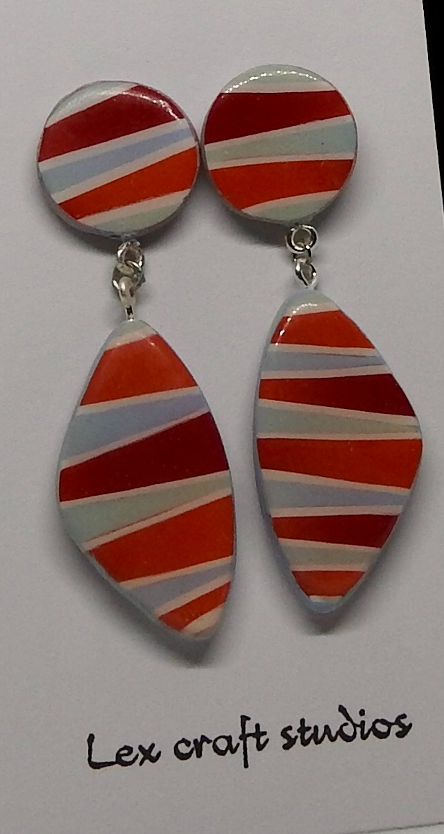 Striped  ceramic earrings 