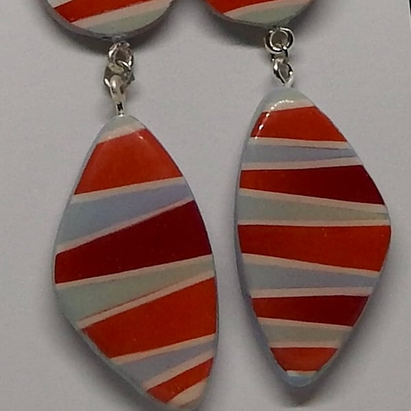 Striped  ceramic earrings 