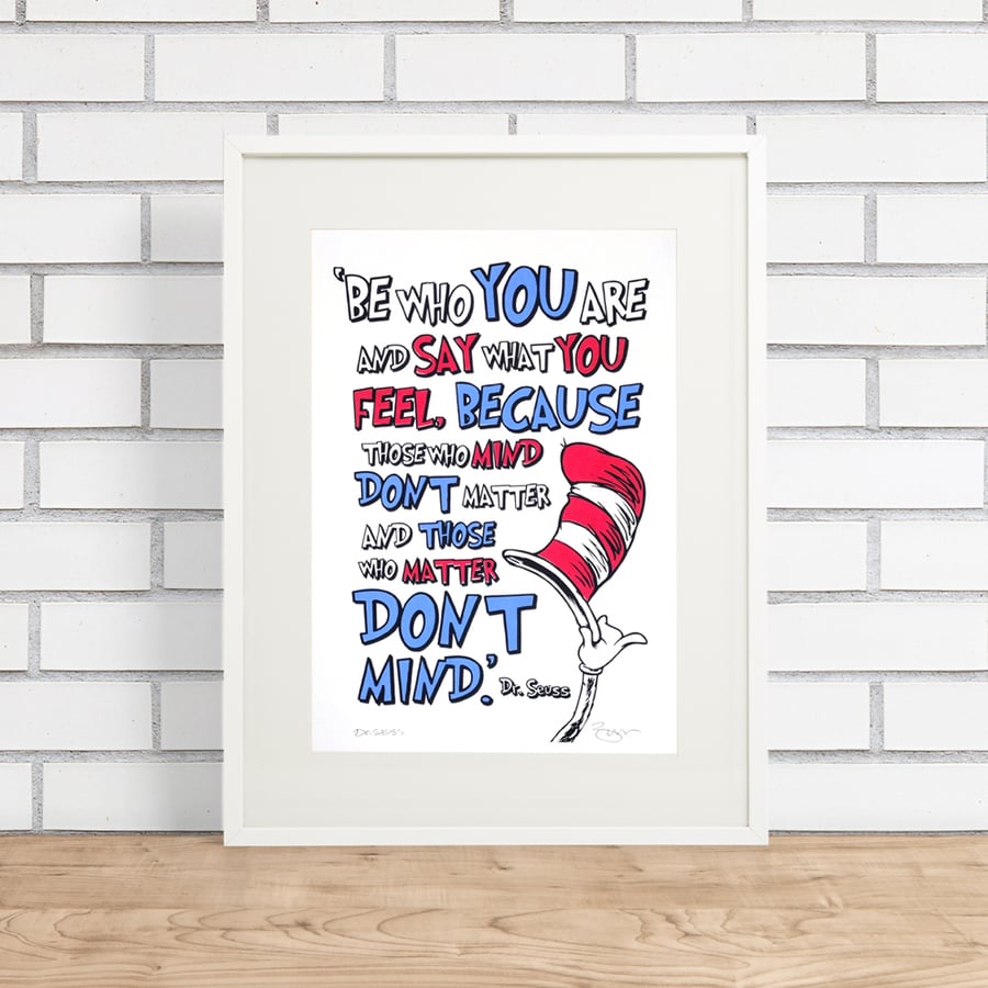 A4 Dr.Seuss ‘Say’ Hand Pulled Screen Print