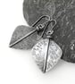 Large silver leaf spear earrings - Image 8