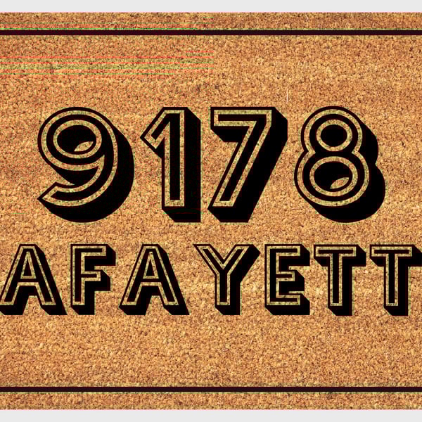 Address Door Mat - Personalised House Number Welcome Mat - 3 Sizes