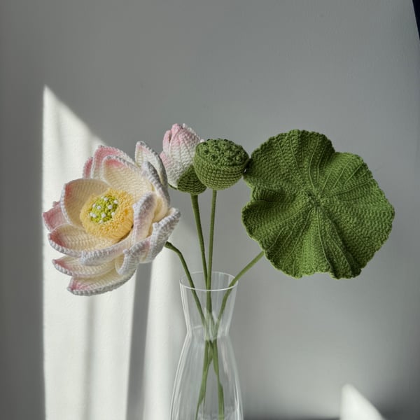 Handmade Lotus Water Lily for July Birthday Gift Home Decor and Gift Ideas 