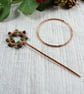 Copper Shawl Pin - Festive Wreath with Garnet & Agate - Image 6