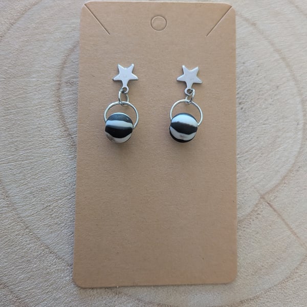 Set of 3 Black & White Stud Earrings