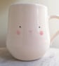 Handmade bunny rabbit mug handpainted face tail cup to ORDER 
