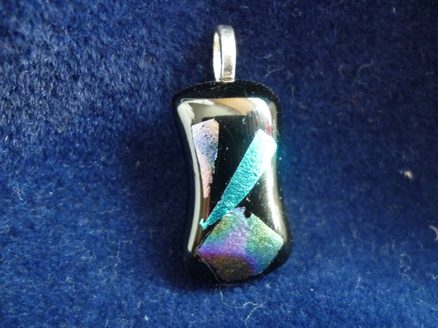 Hand made pendant with mixed dichroic detailing             