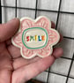 Large Smile pottery magnet pink - Image 4