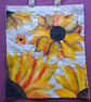 Hand-painted sunflower tote bag