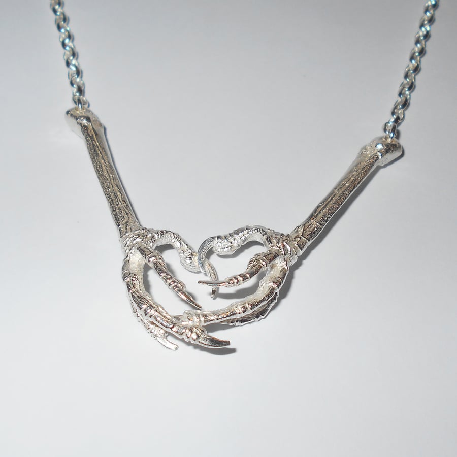 Sterling Silver Bird Claw Necklace