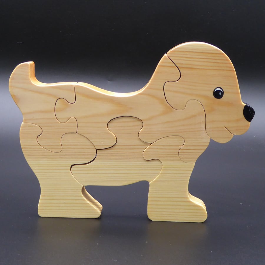 Wooden Puppy Jigsaw Puzzle