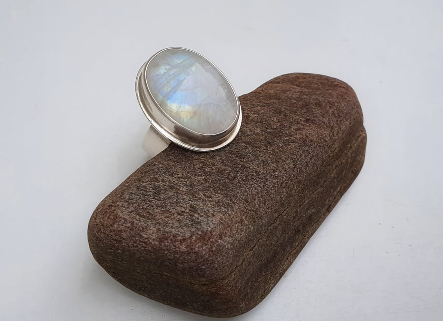 Moonstone Ring size Q-R.