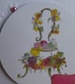 Birthday Card - Cake Stand & Flowers - Pink - Image 2