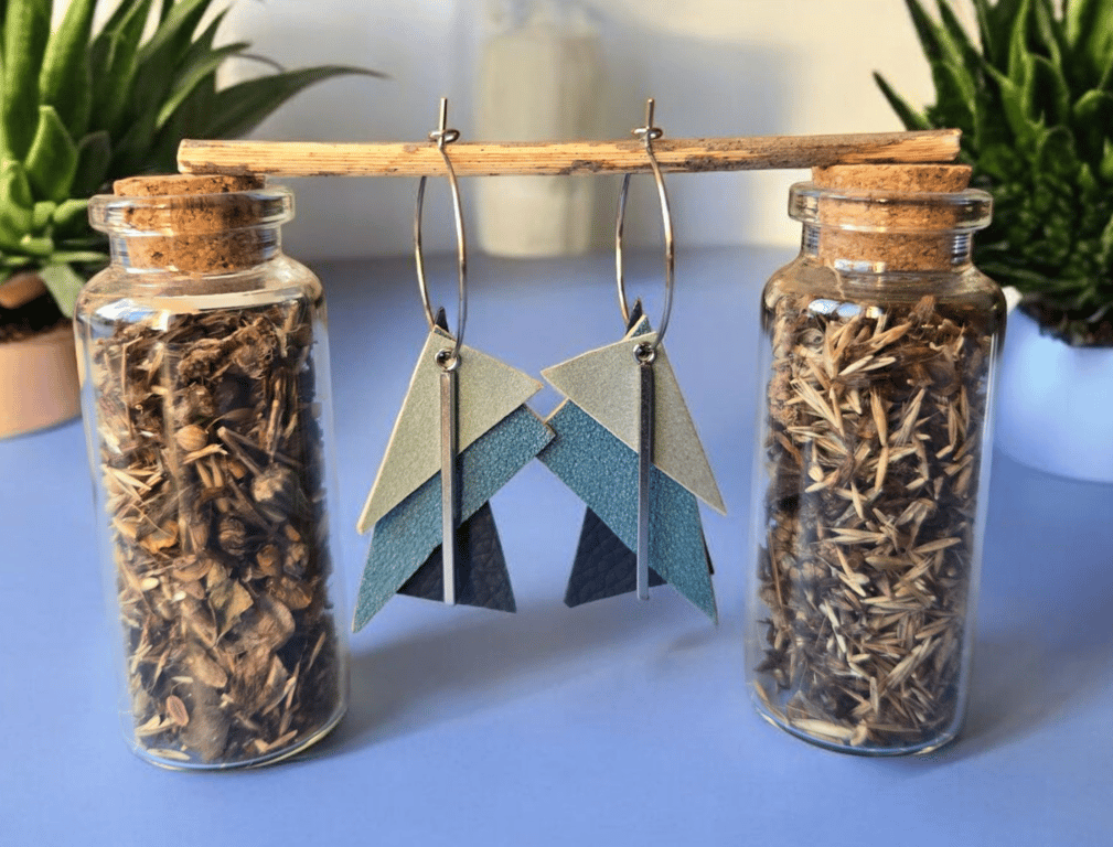 Faux Leather Earrings - Bella