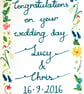Personalised calligraphy wildflower congratulations wedding card - Image 2