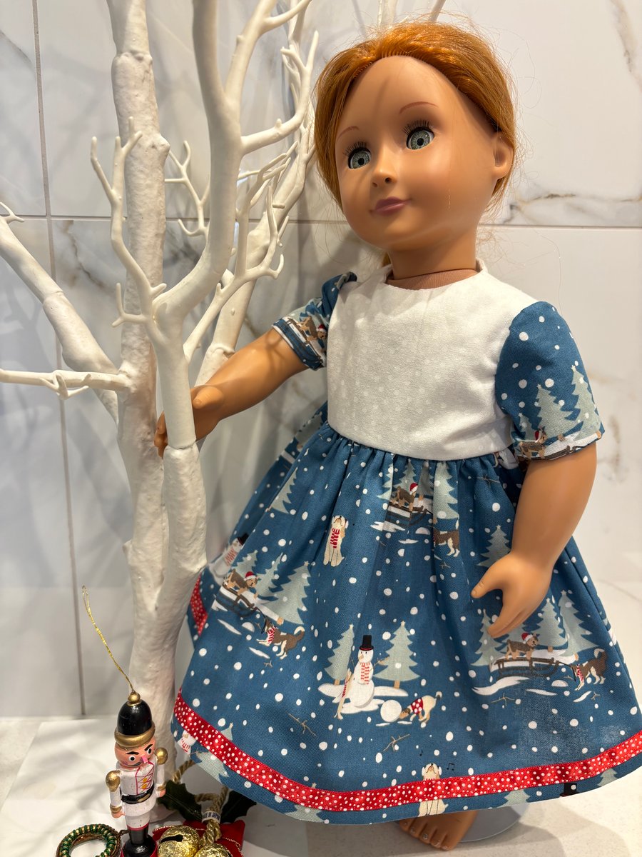 Snow Scene Dolls Dress