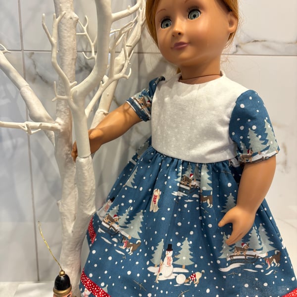 Snow Scene Dolls Dress