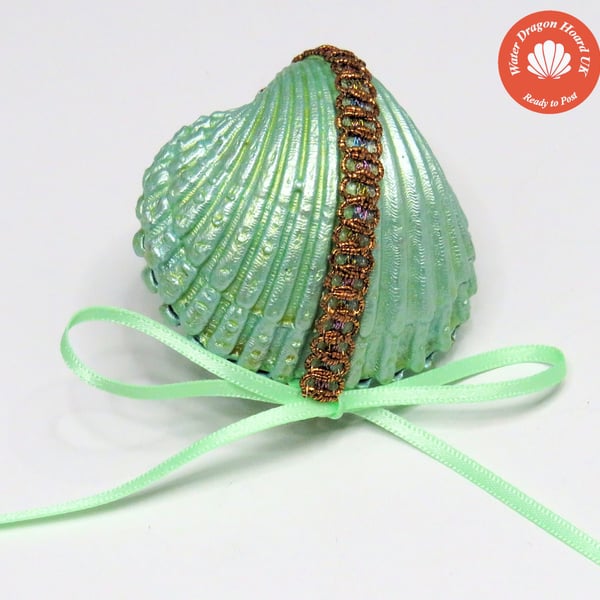 Unique green ocean themed ring box for romantic proposal idea